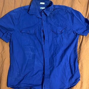 J.Crew Classic Blue Short-Sleeve Button-Up